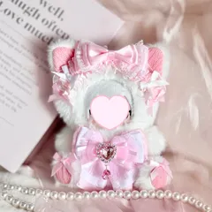 おすわりぬい服　ぬい服　着ぐるみ　ピンクニットねこちゃん　10㎝　11㎝〜15㎝　ちびぐるみ　にじぬい　にじぱぺ着用確認済み