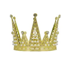 [SSKRYL] 王冠 クラウン ティアラ ラインストーン 装飾 ハロウィン パーティー イベント 舞台 演劇 (ゴールド) [ゴールド]