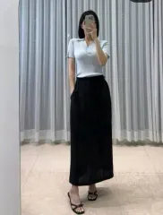 レディース夏半袖ニット + ロングスカート セットアップ