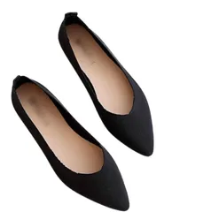 [3MDGHD] ニット パンプス フラット シューズ ぺたんこ ローヒール レディース かわいい 人気 定番 歩きやすい 柔らかい (ブラック, 日本の靴のサイズ寸法, 大人, 数値, 23.5 cm) [ブラック] [23.5 cm]