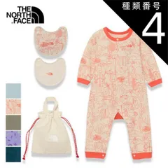 種類4：LB/80 ザ・ノース・フェイス ロンパース ベビー THE NORTH FACE NTB82402 B L/S ROMPERS 2P ベビーロングスリーブロンパース＆2Pビブ（ベビー）巾着袋 ドットボタン 赤ちゃん 長袖ロンパース スタイ  ノースフ
