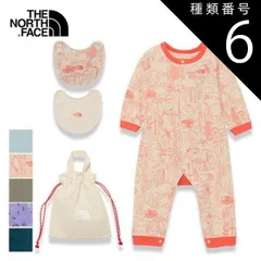 種類6：MR/80 ザ・ノース・フェイス ロンパース ベビー THE NORTH FACE NTB82402 B L/S ROMPERS 2P ベビーロングスリーブロンパース＆2Pビブ（ベビー）巾着袋 ドットボタン 赤ちゃん 長袖ロンパース スタイ  ノースフ