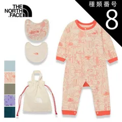 種類8：PO/80 ザ・ノース・フェイス ロンパース ベビー THE NORTH FACE NTB82402 B L/S ROMPERS 2P ベビーロングスリーブロンパース＆2Pビブ（ベビー）巾着袋 ドットボタン 赤ちゃん 長袖ロンパース スタイ  ノースフ