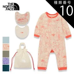 種類10：ST/80 ザ・ノース・フェイス ロンパース ベビー THE NORTH FACE NTB82402 B L/S ROMPERS 2P ベビーロングスリーブロンパース＆2Pビブ（ベビー）巾着袋 ドットボタン 赤ちゃん 長袖ロンパース スタイ  ノース