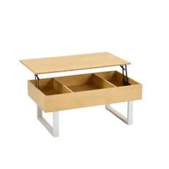 テーブル センターテーブル ローテーブル リビングテーブル 高さ調節 内部大容量収納 ホワイト