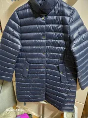 ネイビー キルティング ダウン コート