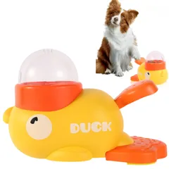 知育玩具 給餌器 犬 猫 おやつ おもちゃ ちいくがんぐ 早食い防止 おもちゃ 一人遊び 孤独感を軽減する 楽しい時間 (アヒル イエロー) [アヒル　イエロー]
