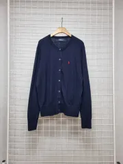 ポロ メンズ ニットカーディガン (ネイビー)