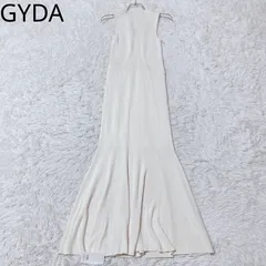 ジェイダ　ニットワンピース　ノースリーブ　ハイネック　ロング丈　リブ編み　フェミニン　エレガント　上品　カジュアル　アイボリー　Fサイズ