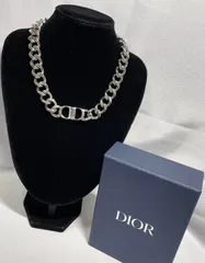 Dior ディオール CD ロゴ アイコン チェーンリンク ネックレス シルバー 箱あり 当日発送可