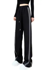 [レリカ] ジャージ スウェット 部屋着 パンツ トレーニング フィットネス ランニング ウォーキング ルームウェア レディース (JP, アルファベット, L, ブラック×グレー) [ブラック/グレー] [L]