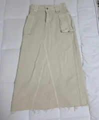 ベージュ カーゴ デニム スカート M 新品 出品