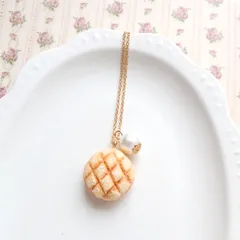 メロンパンとコットンパールのネックレス/Lサイズ