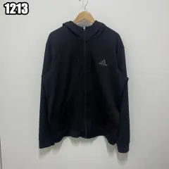 XXXL アディダス オールブラック オールドスクール フードジップアップ
