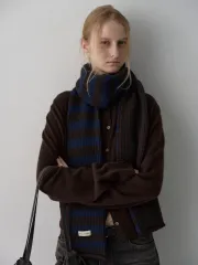 FACADE PATTERN ファサードパターン merino wool stripe muffler