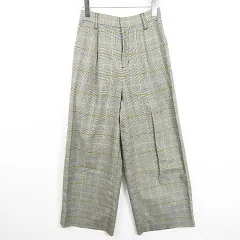 ローリーズファーム LOWRYS FARM ワイド パンツ ストレッチ レーヨン M グレー チェック kz11461