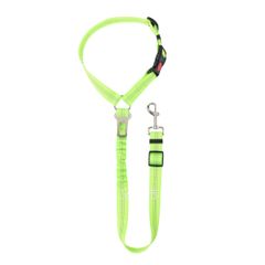 RYUBOF 犬 シートベルト 車用 リード 長さ調整可 伸縮性 バックル付き ドライブ用 ペットシートベルト 飛び出し防止 大型犬 中型犬 小型犬 猫対応 ヘッドレスト装着 丈夫 洗える 安全リード 360度回転フック 簡単装着 (グリーン) [グリーン]