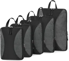 トラベルポーチ 圧縮 5点セット 旅行用圧縮袋 旅行 衣類収納 スペース節約 ス