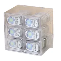 RYUBOF コンタクトケース 12グリッド 6グリッド 9グリッド 収納ボックス 引き出し式 大容量 コンタクトレンズ収納ケース 防塵 防水 小物整理ケース カラコン ジュエリー 化粧品収納 卓上整理 (６グリッド) [６グリッド]