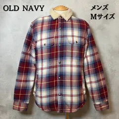 OLD NAVY　オールドネイビー　シャツジャケット　裏ボア　チェック柄　レッド　Mサイズ　メンズ　【B-2】