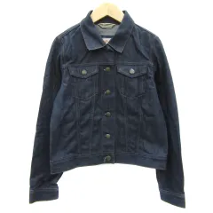 ルージュヴィフ Rouge vif デニムジャケット ジージャン Gジャン ミドル丈 ステンカラー 36 ネイビー 紺 /YM39
