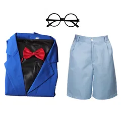 [heizi] 名探偵 コスプレ 【制服上下＆蝶ネクタイ＆メガネ４点セット】 ハロウィン 衣装 仮装 コスチューム 江戸川 アニメ 忘年会 新年会 (L (身長170-180cm)) [L (身長170-180cm)]