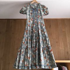 ピンクハウス♡華やか 薔薇苺模様 水色 ロングワンピース 極美品