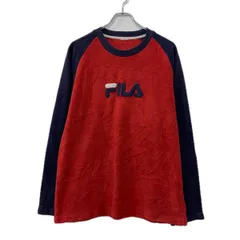 FILA ロゴスウェット トレーナー L～ レッド ネイビー フィラ プルオーバー ビッグロゴ フリース スウェット スポーティー 秋物 a712-6651