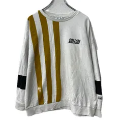 adidas プリントスウェット トレーナー S ホワイト アディダス ストライプ プルオーバー トップス 秋物 a712-6729