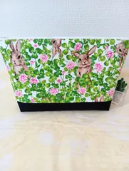 オムツポーチ(うさぎさんのかくれんぼピンク×ブラック)