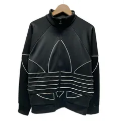 adidas　トラックジャケット　ジャージ　アウター　ハイネック　フルジップ　両面ロゴ　ブランドロゴ　トレフォイル　刺しゅう　スポーツ　古着