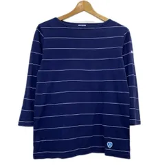 ORCIVAL　バスクシャツ　七分袖　カットソー　トップス　ボートネック　ボーダー　ワンポイント　ブランドロゴ　ワッペン　日本製　古着