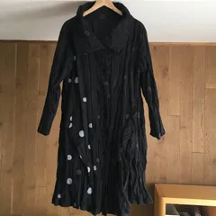 最終値下げ慈雨ロングコート　黒地に白模様 KY29-766／薄手ロングコート[播州織]／忍者