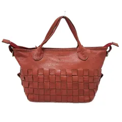 kissora(キソラ) ハンドバッグ - レッド 編み込み レザー