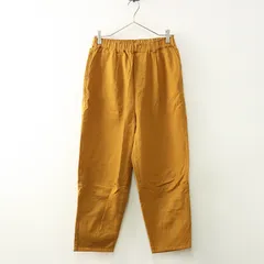サマンサモスモス Samansa Mos2 SM2 綿麻ストレッチテーパードパンツ F＼ライトブラウン ゴム イージー ワイド【2400014741797】