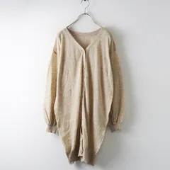 美品 サマンサモスモス Samansa Mos2 SM2 リネン混ロングカーディガン F‖ベージュ 羽織り 前開き 長袖【2400014746389】