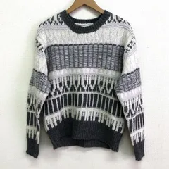 アーバンリサーチサニーレーベル 21AW ジャガードパターンニットプルオーバー 柄編み ウール混 ウォッシャブルニット グレー系ミックス FREE