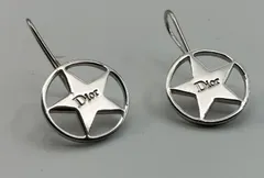 Dior ディオール スター ロゴ ピアス シルバーカラー 直径約1.6cm フック式