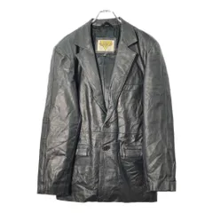 PHASE2 レザー テーラードジャケット ブラック(メンズ 42 R)中古 古着 X0946