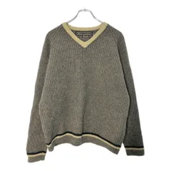 90年代 Abercrombie & Fitch アバクロンビーアンドフィッチ Vネック ウールニット セーター グレー(メンズ M)中古 古着 X0957