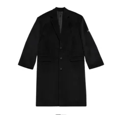 美品　バレンシアガ　ウールコート　XL相当　50 ブラック　チンストラップ SUIT SELECT トレンチコート コート 「カシミヤ混ウール」スタンド