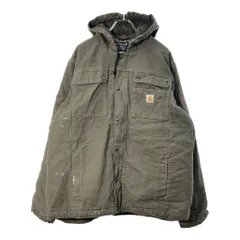 Carhartt カーハート フーデッド ダック ワークジャケット オリーブ(メンズ XL)中古 古着 X1313