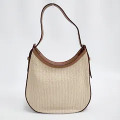 TOD'S オーボエバッグ T タイムレス ラフィア ショルダーバッグ ベージュ レディース トッズ【中古】5-1210G♪