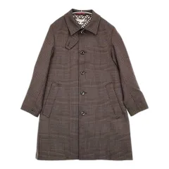 DRESSTERIOR オーバーペーンチェックバルマカーンコート サイズS 定価69300円 086-99011 ステンカラーコート 24AW ブラウン メンズ ドレステリア【中古】5-1210T♪のサムネイル