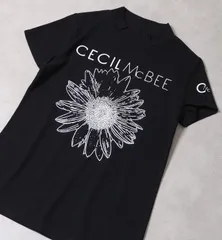 【CECIL McBEE green】フラワープリントモックネック（ﾌﾞﾗｯｸ）【Mサイズ】   M216