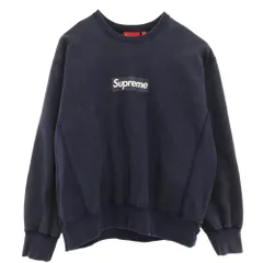 Supreme シュプリーム 25SS Washed Box Logo Crewneck Sweat shirt ウォッシュド ボックス ロゴ クルーネック スウェット シャツ ネイビー ネイビー系 L【極上美品】【中古】