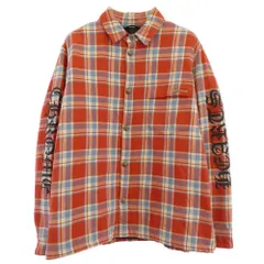 CHROME HEARTS クロムハーツ（原本無） NOT WORK DOG Flannel Check Shirt Jacket ワイノット ワークドッグ フランネル チェック シャツジャケット クロスボールボタン CHプラス L レッド系 マルチカラー系のサムネイル
