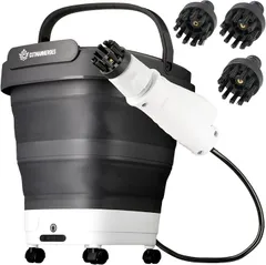 CUTMAN HEROES 高性能スペック プロ清掃会社でも使用高圧洗浄機 軽量 コードレス 家庭用 ポータブル 折りたたみ キャスター付き ベランダ 玄関 大掃除 網戸 自転車 洗車 アウトドア 電動ブラシ3種付属 バッテリー搭載 (グレー)