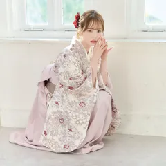 新品 袴4点セット 卒業式 小学生 から 大学生 SS S M L LL  卒業式 謝恩会 くすみ ピンク 白地 清楚 二尺袖着物 下帯 袴 はかま 華やか かわいい 袴セット 袴 セット　4LPK