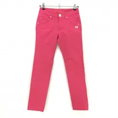 【新品】パーリーゲイツ パンツ ピンク ロゴ刺しゅう白 ストレッチ  レディース 0(S) ゴルフウェア PEARLY GATES